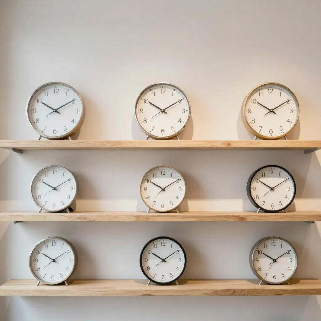 Reloj con marco de madera natural